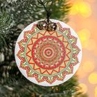 Подвеска новогодняя на ёлку «Узоры», 8×8×0.2 см - фото 31400929