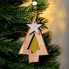 Новогодняя подвеска на ёлку «Ёлка» с бархатом 9х6х0,4 см, МИКС - фото 24615939