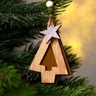 Новогодняя подвеска на ёлку «Ёлка» с бархатом 9х6х0,4 см, МИКС - фото 24615940