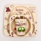 Набор бамбуковой посуды «Машинки», тарелка, миска, стакан, приборы, 5 предметов - Фото 8