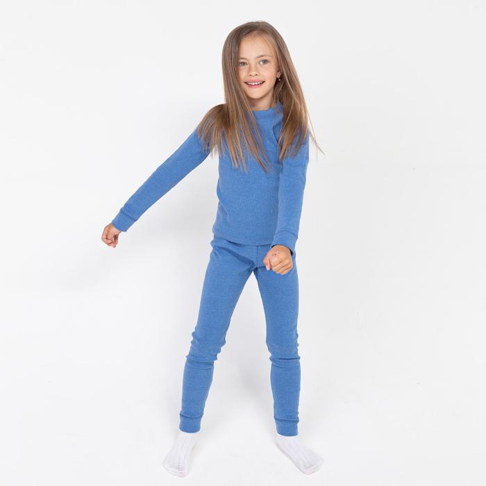 Термобельё для девочки (джемпер,брюки), цвет синий, рост 140 см (38) - Фото 1