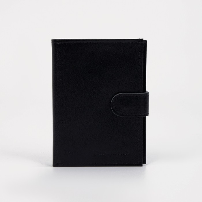Обложка для автодокументов и паспорта, отдел для купюр, цвет чёрный матовый - Фото 1