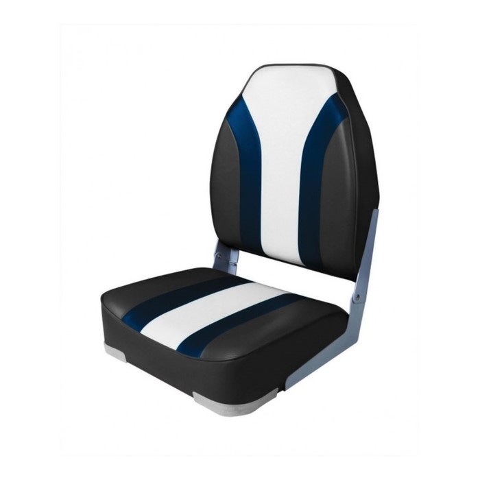 Кресло складное мягкое Skipper SK75107CBW, алюминий, темно-серый/синий/белый - Фото 1