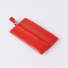 Ключница на молнии TEXTURA, длина 12 см, металлическое кольцо, цвет красный - фото 9023352