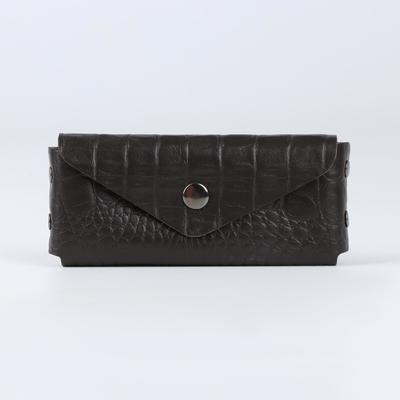 Ключница карманная на кнопке TEXTURA, длина 15 см, кольцо, цвет коричневый