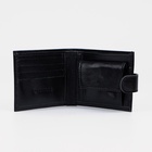 Портмоне мужское на кнопке TEXTURA, отдел для купюр, для карт, для монет, цвет чёрный - Фото 3