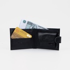 Портмоне мужское на кнопке TEXTURA, отдел для купюр, для карт, для монет, цвет чёрный - Фото 2