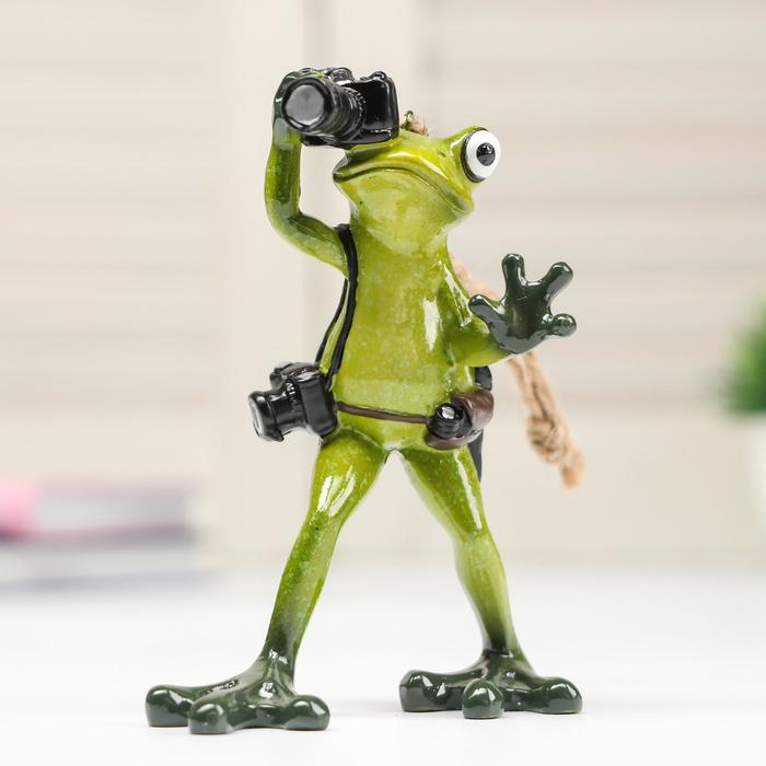 Фигурка полистоун лак «Лягушонок фоторепортёр», 12×5.5×9.5 см - Фото 1