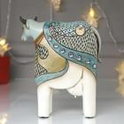 Сувенир полистоун "Корова - синие узоры со стразами" 19х6х15,6 см - Фото 3