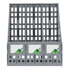 Лоток для бумаг LINE, А4, сборный, вертикальный, 3 отделения, серый - Фото 3