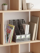 Лоток для бумаг LINE, А4, сборный, вертикальный, 3 отделения, серый - Фото 3