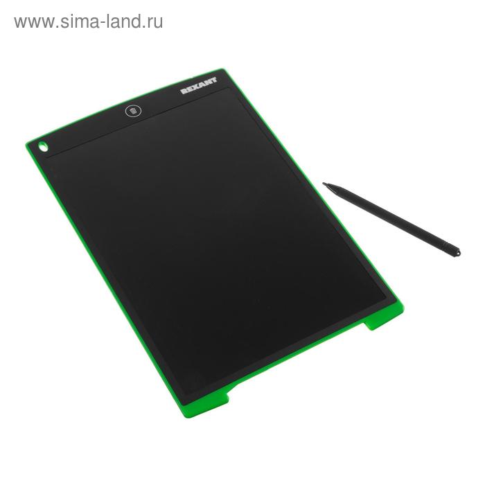 Планшет для рисования Rexant 70-5003, 12'', защита от стирания, чёрно-зеленый - Фото 1