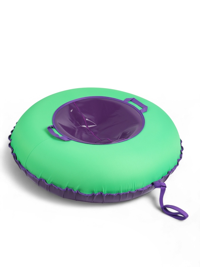 Тюбинг - ватрушка Winter Star, диаметр чехла 110 см, зелёный, фиолетовый