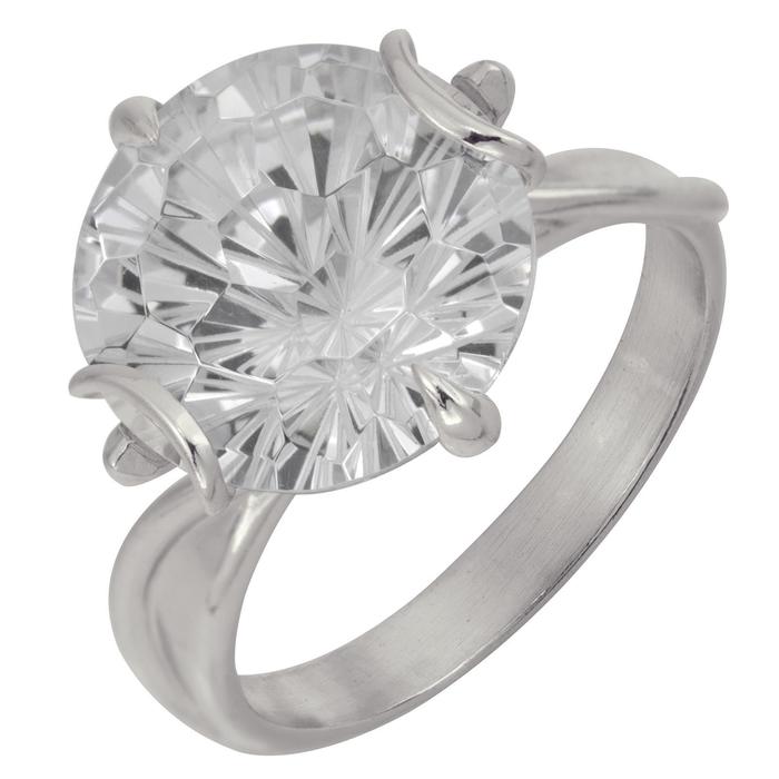 Кольцо «Кристалл» крупный, посеребрение, размер 17 - Фото 1