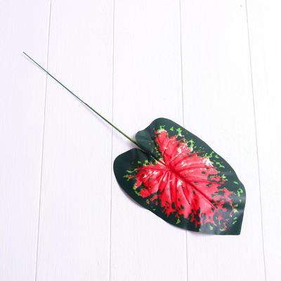 Лист искусственный с розовыми прожилками, 40 × 13 см