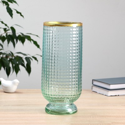 Ваза «Киркинес» Бирюзовый Маркуль, 30×13 см, стекло