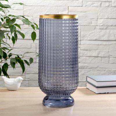 Ваза «Киркинес» Черника Маркуль, 30×13 см, стекло