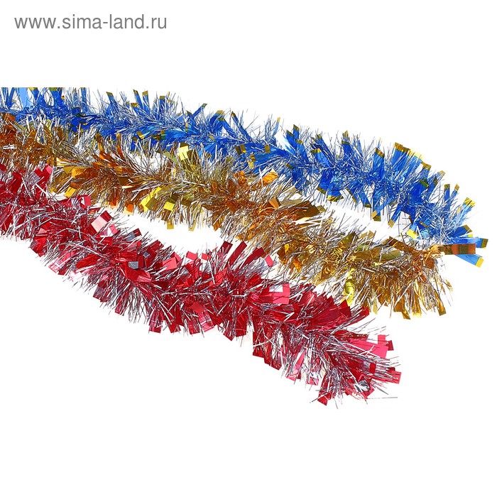 мишура праздничная 70 мм*1,9м   МПР-70 микс цвета - Фото 1