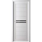 Дверное полотно «СКИНЕКС 3», 600 × 2000 мм, молдинг чёрный, цвет белый - фото 9024320