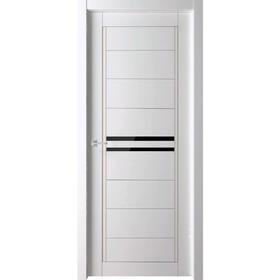 Дверное полотно «СКИНЕКС 3», 600 × 2000 мм, молдинг чёрный, цвет белый