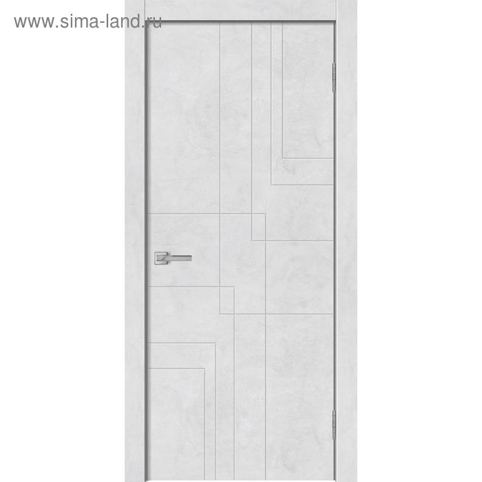 Дверное полотно GEOMETRY-3, 600 × 2000 мм, глухое, цвет бетон снежный - Фото 1
