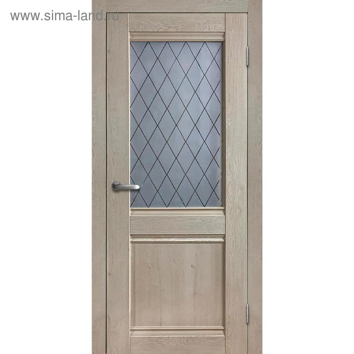 Дверное полотно «Салют-3», 600 × 2000 мм, остеклённое, цвет дуб эдисон - Фото 1