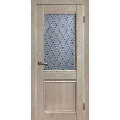 Дверное полотно «Салют-3», 700 × 2000 мм, остеклённое, цвет дуб эдисон