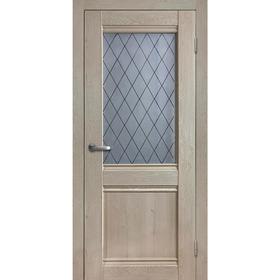 Дверное полотно «Салют-3», 800 × 2000 мм, остеклённое, цвет дуб эдисон