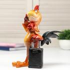 Сувенир полистоун лак "Петух с чемоданом" 18,5х8,8х15 см - фото 21092343