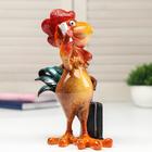 Сувенир полистоун лак "Петух с чемоданом" 18,5х8,8х15 см - фото 21092344