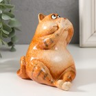 Сувенир полистоун лак "Рыжий кот молчун" 9,2х7х11,5 см - фото 23010606