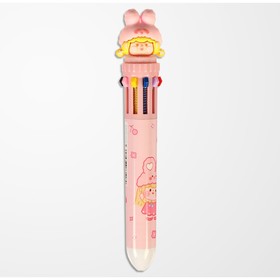 Ручка шариковая 10-цветная 0,5мм "Шапочка розовая" (штрихкод на штуке)