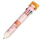 Ручка шариковая 10-цветная 0,5 мм "Шапочка оранжевая" (штрихкод на штуке) - фото 301146621