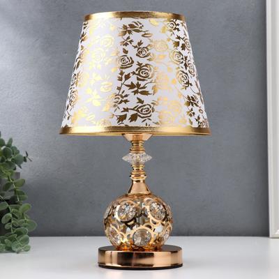 Лампа настольная с подсветкой LED 58081/1 E27 40 Вт золото 20.5×20.5×35.5 см RISALUX