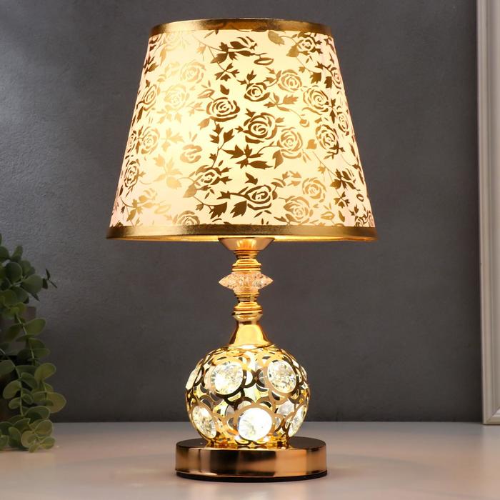 Лампа настольная с подсветкой LED  58081/1 E27 40Вт золото 20,5х20,5х35,5см RISALUX - фото 1926095410