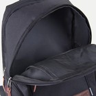 Рюкзак молодёжный, 2 отдела на молниях, 2 боковых кармана, цвет чёрный/коричневый - Фото 5