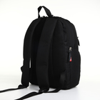 Рюкзак мужской на молниях, RISE, 2 боковых кармана, цвет чёрный - Фото 2