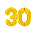 Шар фольгированный 40" «30», цвет золотой - фото 9024628