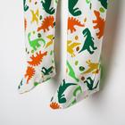 Комбинезон детский, цвет белый/динозавры, рост 62 см - Фото 3