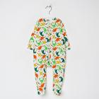 Комбинезон детский, цвет белый/динозавры, рост 68 см - Фото 1