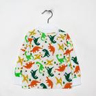 Кофточка детская, цвет белый/динозавры, рост 74 см - Фото 3