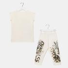 Комплект для девочки, цвет светло-бежевый, рост 128 см - Фото 3