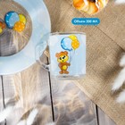 Набор детской посуды Доляна «Мишутка», 3 предмета: кружка 200 мл, миска 450 мл, тарелка d=20 см, стекло, прозрачный, голубой - Фото 3