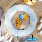 Набор детской посуды Доляна «Мишутка», 3 предмета: кружка 200 мл, миска 450 мл, тарелка d=20 см, стекло, прозрачный, голубой - Фото 4