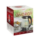 Чайник электрический ENERGY E-282, стекло, 1.7 л, 2200 Вт, серебристый - фото 51543530 Чайник электрический ENERGY E-282, стекло, 1.7 л, 2200 Вт, серебристый - фото 51543530