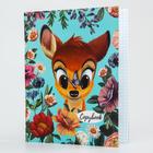 Тетрадь в клетку 48 листов, картонная обложка «Бэмби, Disney» - Фото 3