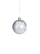 Ёлочные игрушки «Морозные узоры», шары новогодние, d=6 см, набор 9 шт., белый/серебро - Фото 3