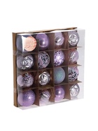 Ёлочные игрушки «Кэра», шары новогодние, d=6 см, набор 16 шт., сиреневый - фото 8076268