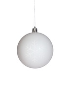 Ёлочные игрушки «Морозные узоры», шары новогодние, d=8 см, набор 6 шт., серебристо-белый - фото 8076270