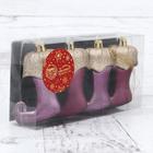 Ёлочное украшение 4 шт. «Сапожок эльфа» 5×6.5 см, бордовый - Фото 2